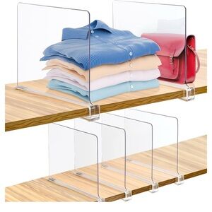 6 Pack Acrylic Clear Closet Shelf Dividers